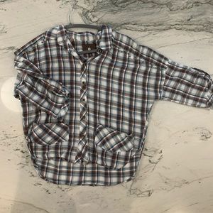 Plaid blouse with stud detailing